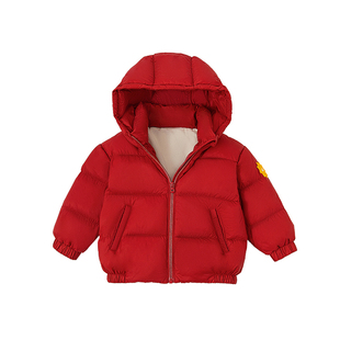 夏生 95雁鸭绒羽绒服 男女童杜邦三防外套加绒保暖服儿童冬装新款