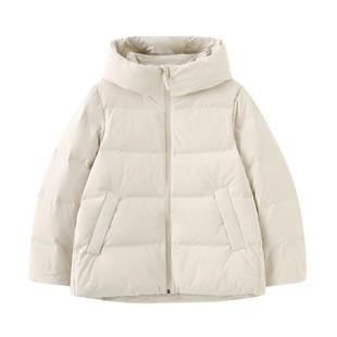 优冬季女款 无缝羽绒服短款连帽休闲百搭宽松外套440950/460920