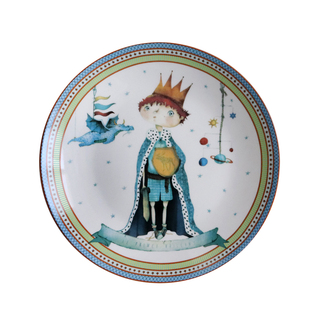 出口西班牙卡通小王子三件套餐具儿童分实盘早餐盘奶杯蔬果碗送礼