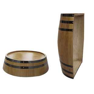 酒桶木桶橡木桶装饰半桶挂墙桶盖桶底酒庄壁挂摆件截断切开道具