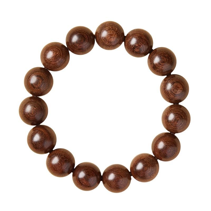 新中式金丝檀木手串男士木质佛珠文玩檀香男女手链盘玩解压念珠