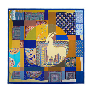 敦煌研究院丝巾妈妈双面印花大方巾披肩真丝桑蚕丝100%女故事送礼