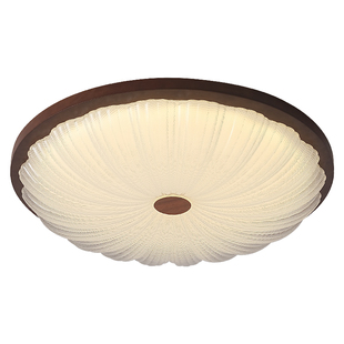 帕莎 卧室吸顶灯 2026新款中古风胡桃木圆形高级感护眼主卧书房灯