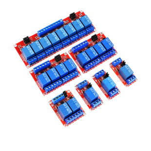 1/2/4/8路3.3/5/12/24V继电器模块光耦隔离两四八路高低电平触发