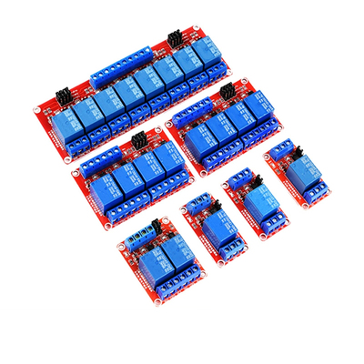 1/2/4/8路3.3/5/12/24V继电器模块光耦隔离两四八路高低电平触发