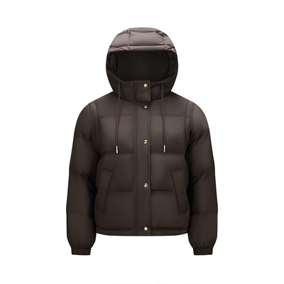 森马宽松连帽马甲防水羽绒服女