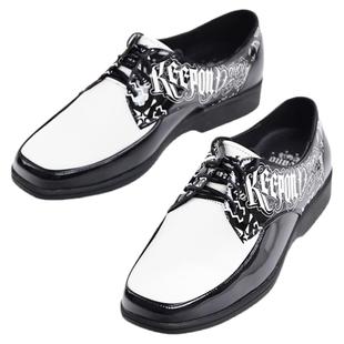 非零旦斯Popping鞋子Locking街舞亮面皮鞋男ins潮真皮高级感小众