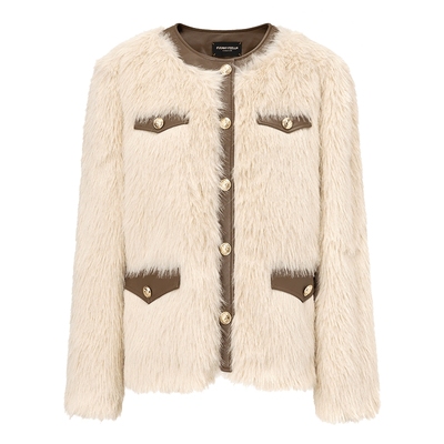 仿佛仿皮草短款短外套女