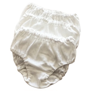 3条价无荧光男童女童全棉网眼三角内裤男女宝宝纯白款小裤衩纯色