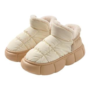 羽绒布防水棉拖鞋女款冬季2024新款外穿包跟防滑保暖高帮棉鞋女士