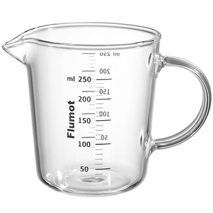 【自营】玻璃咖啡液萃取杯意式浓缩接液量杯奶盅带刻度专用水杯子