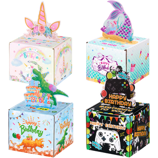 生日惊喜抽钱箱趣味取款机红包盒取钱拉出钱生日礼物儿童派对礼物