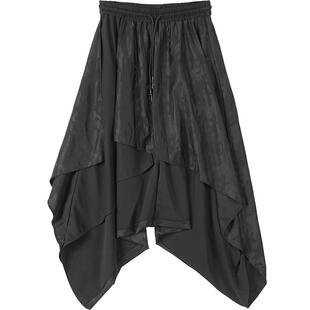 颓废元素原创暗黑裙裤日系山本风剑道裤男士个性时尚宽松阔腿裤子