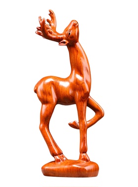 纯木梅花鹿摆件家居饰品花梨木