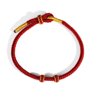 会铭手工坊半成品可穿珠黄金DIY红绳手链女男编织本命年好运手绳