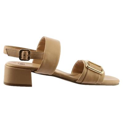 奥地利hogl友高女鞋2025春夏新品羊皮软底时尚扣饰中跟凉鞋102640