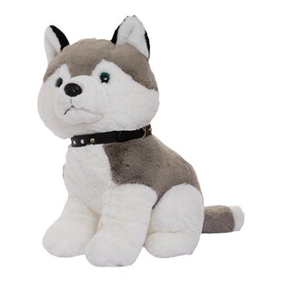 TheGreenParty 趴姿坐姿哈士奇玩偶可爱儿童生日礼物公仔毛绒抱枕