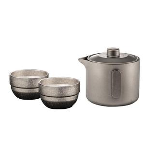 容山堂纯钛户外旅行茶具快客杯一壶两杯便携式泡茶壶家用一人茶具