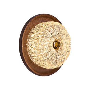 法式中古风黑胡桃木过道灯复古客厅书房卧室背景墙壁灯美式吸顶灯