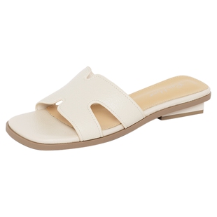 REEMOOR睿慕2026夏季新款仙女风凉拖鞋平底拖女一字拖【跟高3cm】