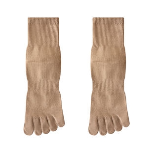 五指袜子男款纯棉中筒袜秋冬季分趾防滑防臭抑菌冬天无骨长筒袜