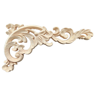 东阳木雕中欧法式实木大角花墙面柜门背景墙工艺四角隔断门楣装饰