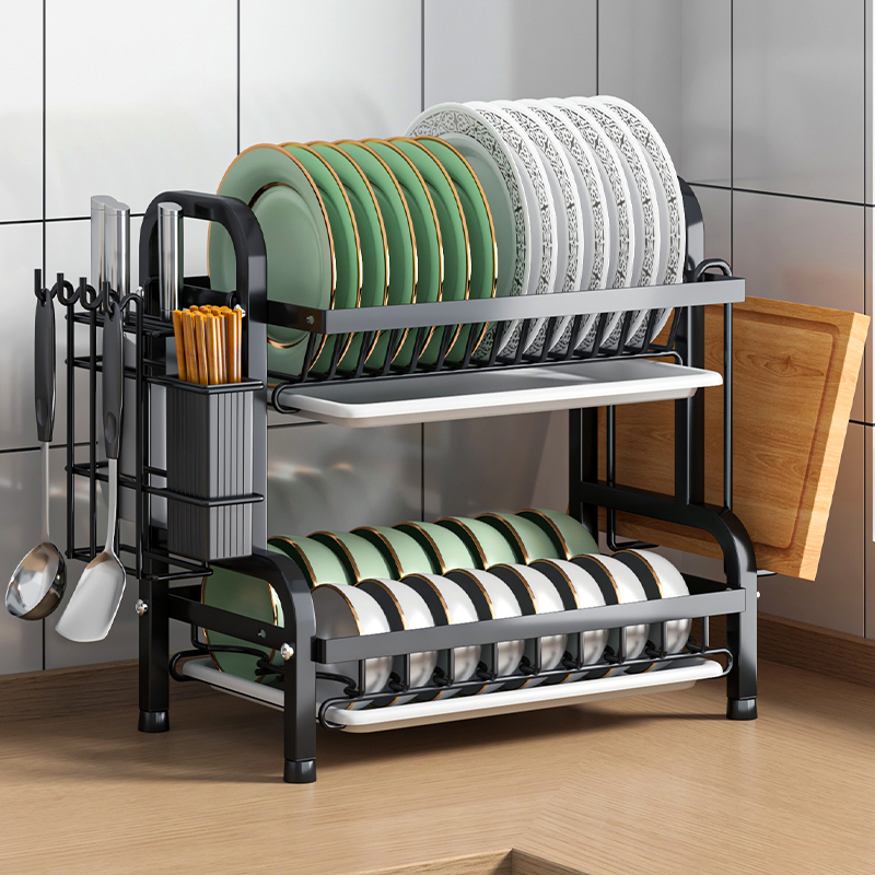 厨房置物架碗碟碗盘收纳架沥水架家用多功能放碗架碗筷收纳盒碗柜