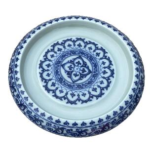 景德镇七丞堂青花瓷仿古泥宝相壶承陶瓷干泡台家用茶托盘茶道配件