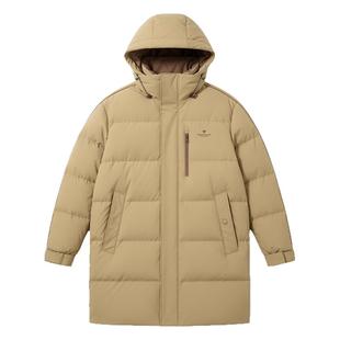 雪中飞鹅绒羽绒服男中长款2025秋冬季新款加厚保暖百搭连帽外套潮