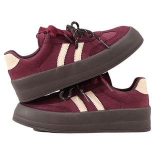 Semir女鞋红色德训鞋2024新款秋季女士厚底百搭运动鞋休闲板鞋女