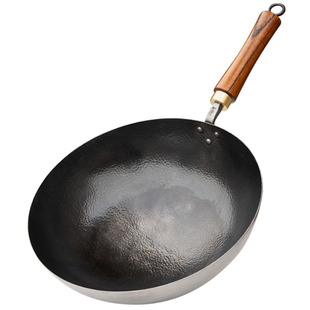 铁娃公社铁锅炒锅无涂层不粘锅平底锅老式圆底家用炒菜锅官方正品