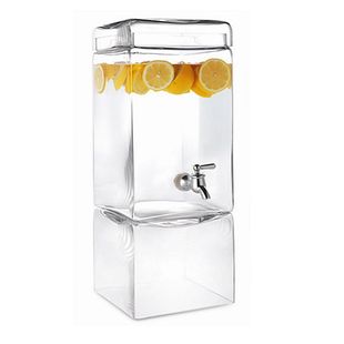 8L无铅加厚方形玻璃果汁罐带水龙头 饮料桶饮水桶带底座 非耐热款