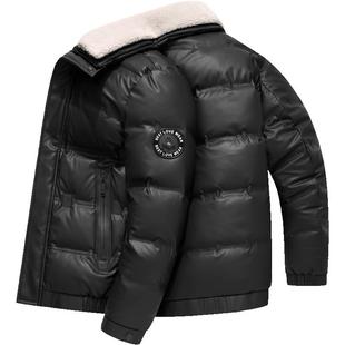 雪中飞男士羽绒服短款2025新款可拆卸绵羊毛翻领皮面免洗冬季外套