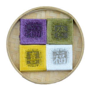 三界大糕紫薯艾草南瓜榴莲白米糕中式糕点蒸糕豆沙馅手工印糕点心