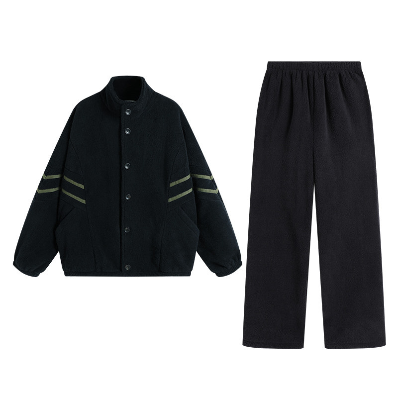 冬季加绒时尚休闲情侣家居服套装
