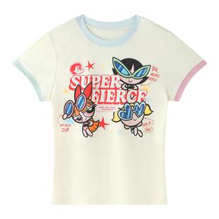 【飞天小女警联名】 BJHG不计后果多巴胺趣味短袖t恤女款半袖上衣