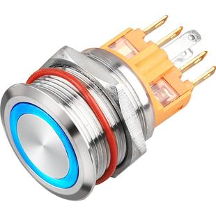 22mm金属按钮开关升级款7A大电流带灯自复自锁独立脚汽车改装开关