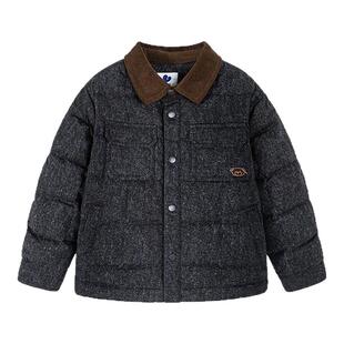 【真心绒】迷你巴拉男童羽绒服翻领儿童加厚牛仔外套2025冬季新款