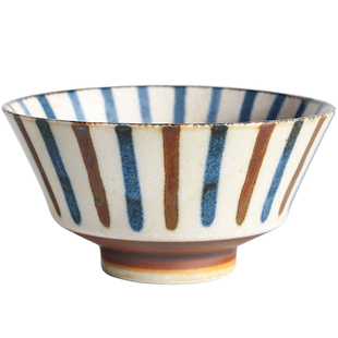 美浓烧派西系列陶瓷餐具汤碗大面碗日式和风复古家用高脚米饭碗