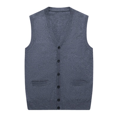 恒源祥保暖针织背心男秋冬装V领