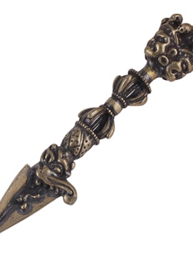 黄铜密宗藏佛降魔杵马头明王摆件