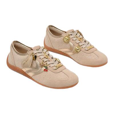 Steve Madden思美登BASSETT2026春夏新款鞋带扣饰薄底芭蕾德训鞋