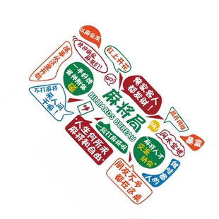 网红打卡棋牌盘艺室装饰包间用品大全墙面纸挂画麻将馆房造景布置