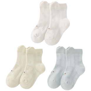 【3双装】男女宝宝夏季薄款可爱中筒袜子新生婴儿弹力透气无骨袜