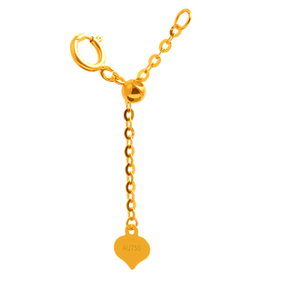 18k金项链加长延长链手链珍珠diy配件黄金玫瑰金闪o可调节o字链