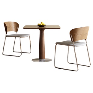 实木小方桌正方形餐桌家用小圆桌奶茶店休闲洽谈四方桌子阳台桌椅