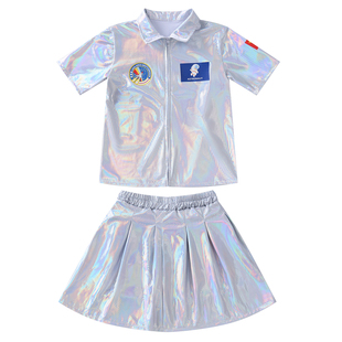 未来科技感服装儿童宇航员太空服AI逐梦舞蹈演出服中小学生运动会