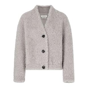 CONCISE-WHITE简白 2025秋季新款V领廓形短外套女简约百搭短外套