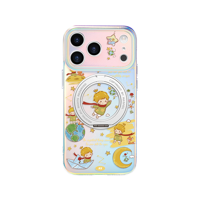 ANGYING × 小王子旅行适用苹果17promax手机壳新款iphone16pro磁吸带支架ip15支点可爱套Lo5超薄高级感14/13