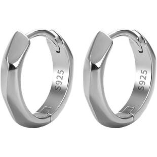 通体纯银耳环女实心圈圈耳扣高级感耳圈素圈耳饰气质耳钉2026新款